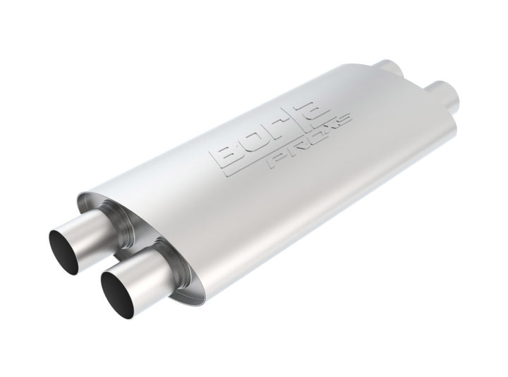 Borla 2.25in Dual In/Out 19in x 9.5in x 4in Turbo XL Muffler - Bull Strap