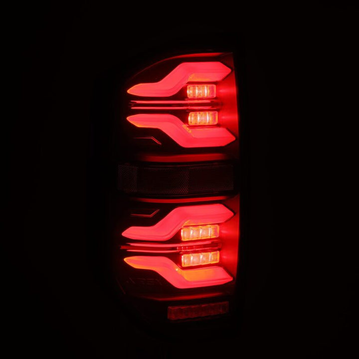 AlphaRex 14-21 Toyota Tundra LUXX LED Taillights Alpha Blk w/Activ Light/Seq Signal - Bull Strap