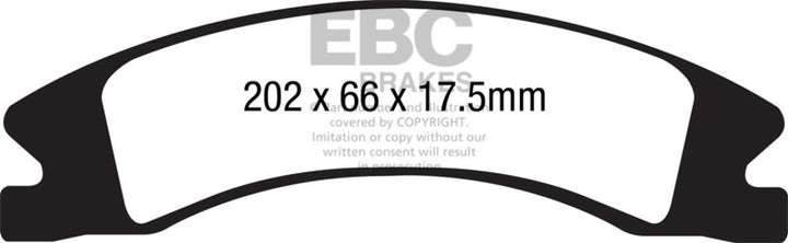 EBC 15+ Cadillac Escalade Ext/Esv 6.2 2WD Extra Duty Front Brake Pads - Bull Strap