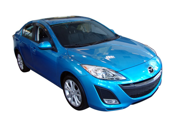 AVS 10-13 Mazda 3 Ventvisor Outside Mount Window Deflectors 4pc - Smoke - Bull Strap