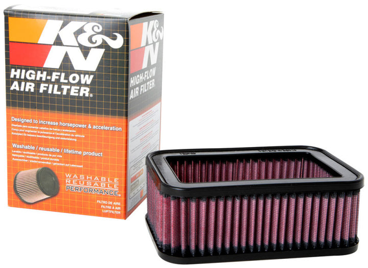 K&N Custom Air Filter - Rectangular - 6.75in O/S Length x 4.5in O/S Width x 2.5in Height - Bull Strap