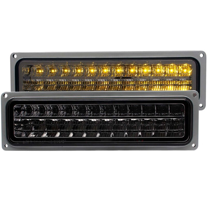 ANZO 1988-1998 Chevrolet C1500 LED Parking Lights Smoke - Bull Strap
