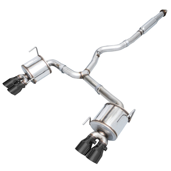AWE Tuning Subaru STI VA / WRX GV / STI GV Sedan Touring Edition Exhaust - Diamond Black Tip (102mm) - Bull Strap