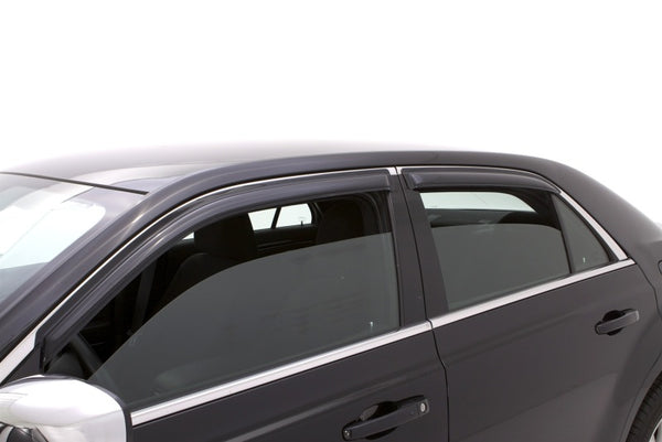 AVS 11-18 Chrysler 300 Ventvisor Outside Mount Window Deflectors 4pc - Smoke - Bull Strap