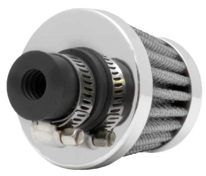 K&N 2in Base OD x .375in Flange ID x 1.75in H Rubber Base Crankcase Vent Filter - White - Bull Strap
