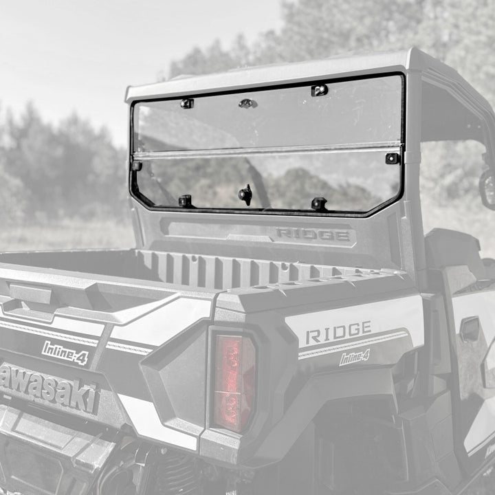 Seizmik 24+ Kawasaki Ridge Rach Rear Folding Windshield- UV - Bull Strap