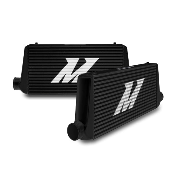 Mishimoto Universal Black S Line Intercooler Overall Size: 31x12x3 Core Size: 23x12x3 Inlet / Outlet - Bull Strap