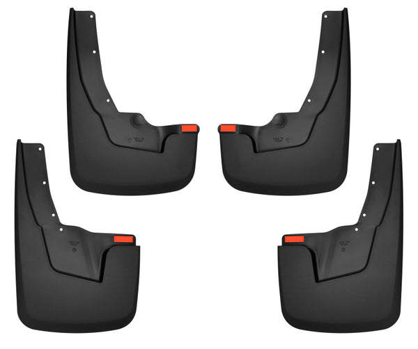 Husky Liners 19-22 RAM 1500 w/ OEM Fender Flares Custom-Molded Front & Rear Mud Guards - Bull Strap