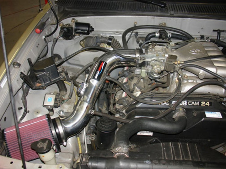 Injen 99-04 4Runner Tacoma 3.4L V6 only Wrinkle Black Power-Flow Air Intake System - Bull Strap