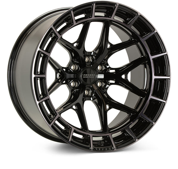 Vossen HFX-1 18x9 / 6x139.7 / ET0 / Super Deep / 106.1 CB - Tinted Gloss Black Wheel - Bull Strap