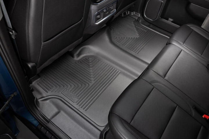 Husky Liners 19-23 Chevrolet Silverado 1500 Crew Cab WeatherBeater Blk Front & 2nd Seat Floor Liners - Bull Strap