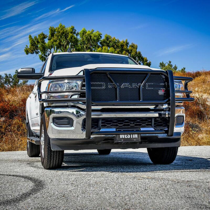 Westin 19-22 Dodge Ram 2500/3500 HDX Modular Grille Guard - Black - Bull Strap