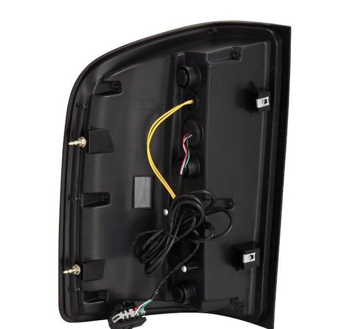AlphaRex 07-14 Chevrolet Silverado 1500/2500HD/3500HD Luxx-Series LED Tail Lights Blk w/Smoked Lens - Bull Strap