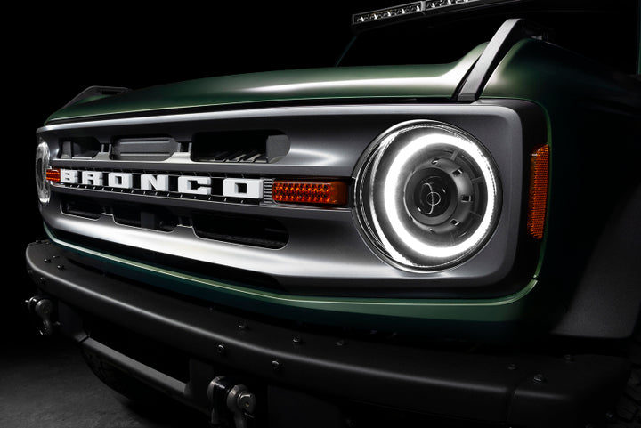 Oracle 2021+ Ford Bronco Oculus  Bi-LED Projector Headlights - Amber/White Switchback - Bull Strap