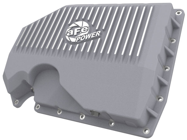 aFe 05-19 VW 1.8L/2.0L w/o Oil Sensor Engine Oil Pan Raw POWER Street Series w/ Machined Fins - Bull Strap
