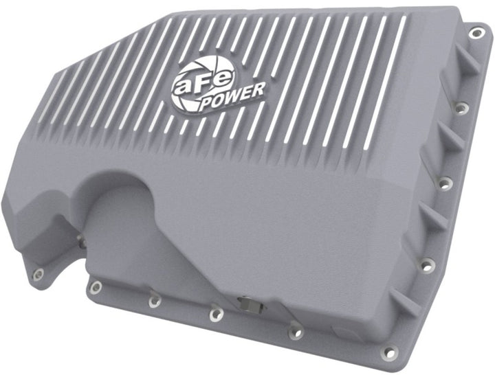 aFe 05-19 VW 1.8L/2.0L w/o Oil Sensor Engine Oil Pan Raw POWER Street Series w/ Machined Fins - Bull Strap