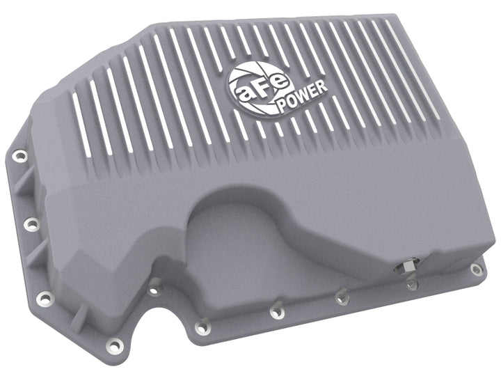 aFe 05-19 VW 1.8L/2.0L w/o Oil Sensor Engine Oil Pan Raw POWER Street Series w/ Machined Fins - Bull Strap