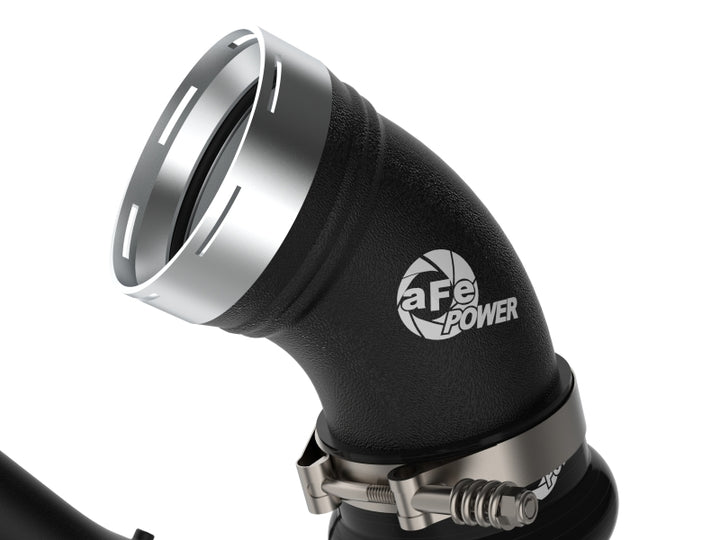 aFe 06-10 GM Diesel Trucks V8 6.6L BladeRunner Aluminum Hot & Cold Charge Pipe Kit - Black - Bull Strap