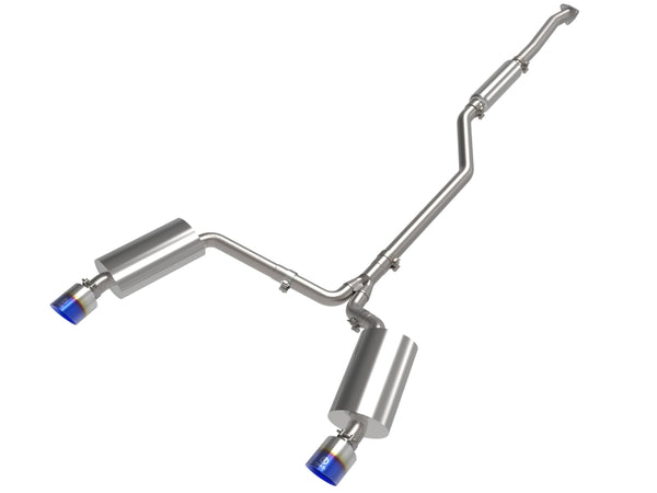 aFe 09-14 Acura TSX L4 2.4L Takeda 2-1/2in to 2-1/4in 304 SS Cat-Back Exhaust System w/BlueFlame Tip - Bull Strap