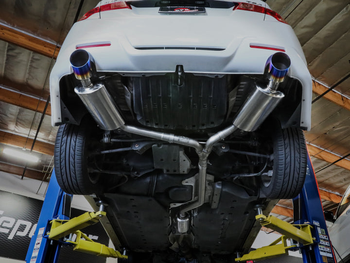aFe 09-14 Acura TSX L4 2.4L Takeda 2-1/2in to 2-1/4in 304 SS Cat-Back Exhaust System w/BlueFlame Tip - Bull Strap