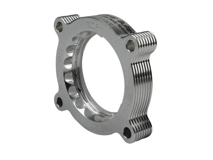 aFe 11-14 Ford Mustang/ 11-14 Ford F-150 V6 3.7L Silver Bullet Throttle Body Spacer - Silver - Bull Strap