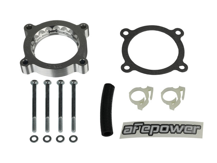 aFe 11-14 Ford Mustang/ 11-14 Ford F-150 V6 3.7L Silver Bullet Throttle Body Spacer - Silver - Bull Strap