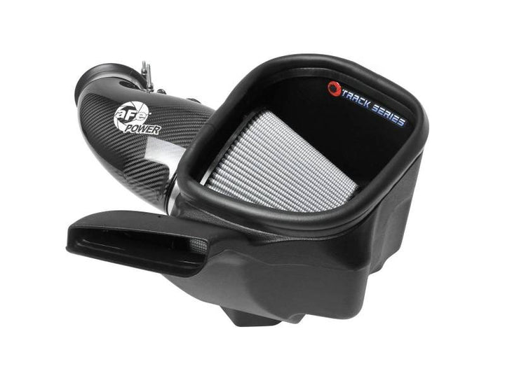 aFe 12-21 Jeep Grand Cherokee 6.4L Track Series Carbon Fiber Cold Air Intake w/Pro Dry S Filter - Bull Strap
