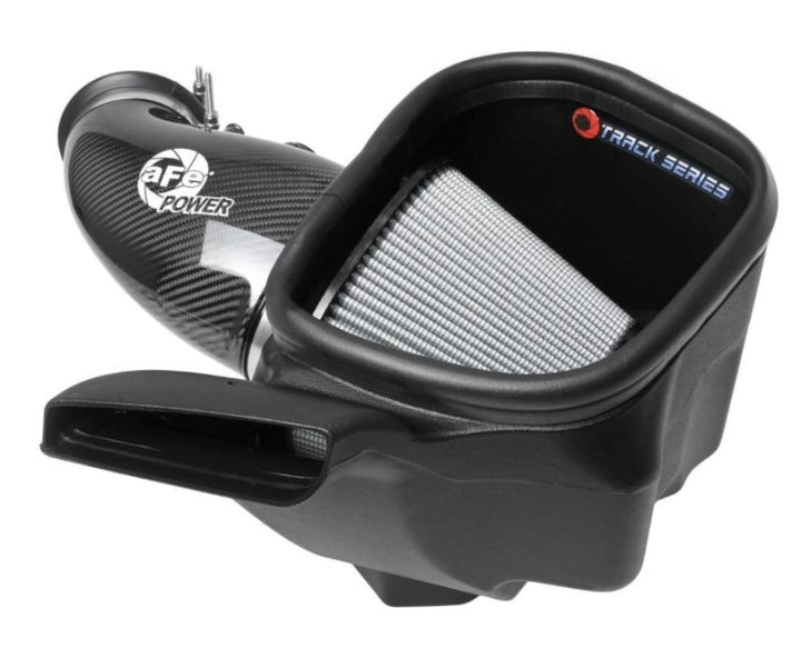 aFe 12-21 Jeep Grand Cherokee 6.4L Track Series Carbon Fiber Cold Air Intake w/Pro Dry S Filter - Bull Strap