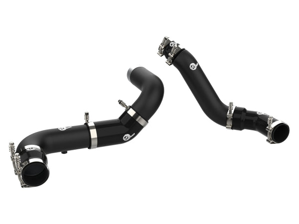 aFe 16-19 RAM 1500 V6 3.0L (TD) BladeRunner 3in Aluminum Hot & Cold Charge Pipe Kit - Black - Bull Strap