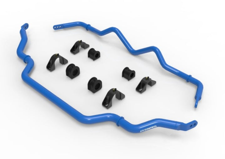 aFe 16-21 Infiniti Q50/Q60 3.0L (tt) Front and Rear Sway Bar Set Blue - Bull Strap