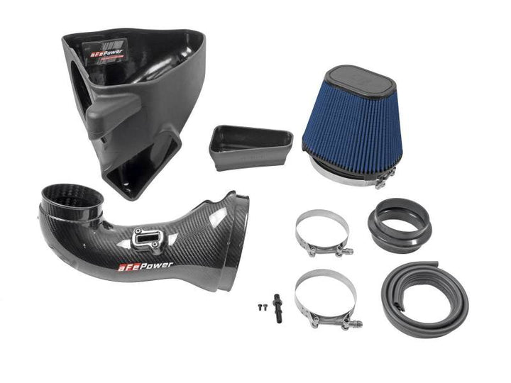 aFe 17-12 Chevrolet Camaro ZL1 (6.2L-V8) Track Series Carbon Fiber CAI System w/ Pro 5R Filters - Bull Strap