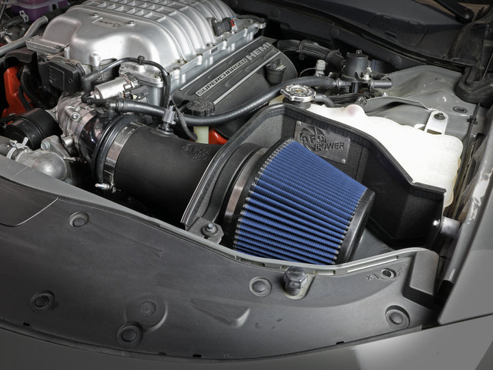 aFe 17-18 Dodge Challenger/Charger Magnum FORCE Stage-2XP Cold Air Intake System w/Pro DRY S- Black - Bull Strap