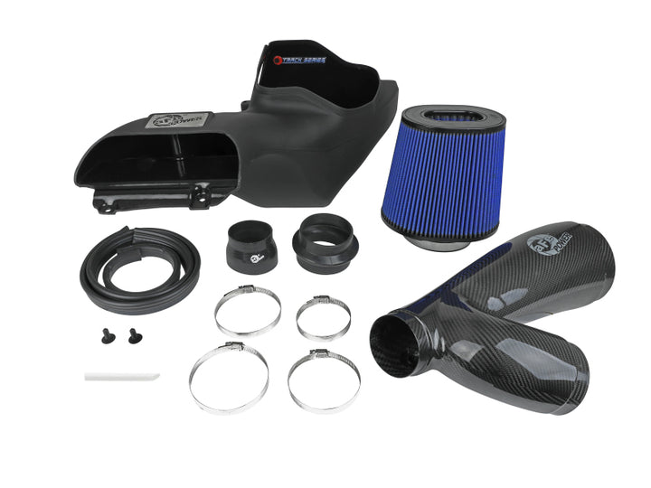 aFe 17-20 Ford F-150/Raptor Track Series Carbon Fiber Cold Air Intake System With Pro 5R Filters - Bull Strap