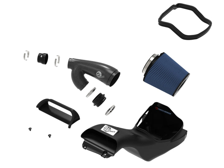 aFe 17-20 Ford F-150/Raptor Track Series Carbon Fiber Cold Air Intake System With Pro 5R Filters - Bull Strap