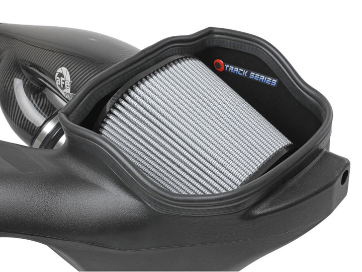 aFe 17-20 Ford F-150/Raptor Track Series Carbon Fiber Cold Air Intake System With Pro DRY S Filters - Bull Strap
