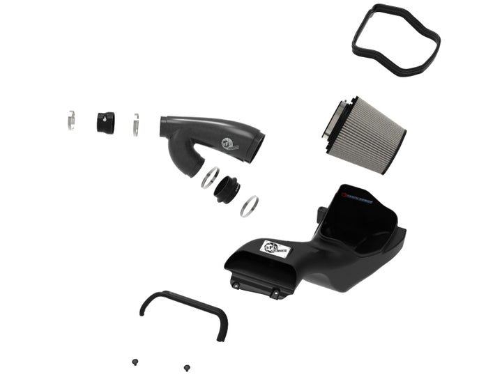 aFe 17-20 Ford F-150/Raptor Track Series Carbon Fiber Cold Air Intake System With Pro DRY S Filters - Bull Strap