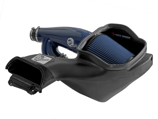 aFe 17-24 Ford F-150 Track Series Blue Kevlar Carbon Fiber C/A Intake System w/Black Pro 5R Filter - Bull Strap