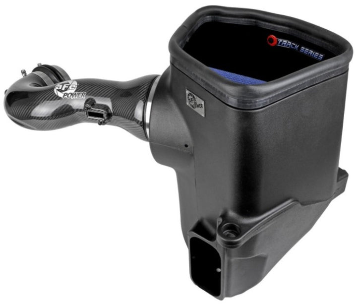 aFe 19-20 GM Trucks 5.3L/6.2L Track Series Carbon Fiber Cold Air Intake System With Pro 5R Filters - Bull Strap