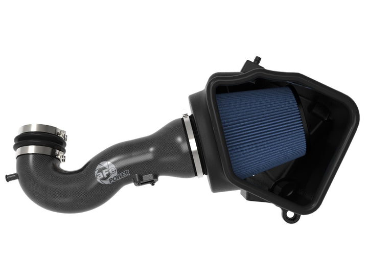 aFe 19-20 GM Trucks 5.3L/6.2L Track Series Carbon Fiber Cold Air Intake System With Pro 5R Filters - Bull Strap