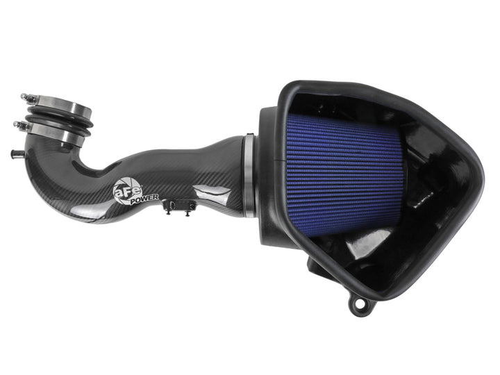 aFe 19-20 GM Trucks 5.3L/6.2L Track Series Carbon Fiber Cold Air Intake System With Pro 5R Filters - Bull Strap