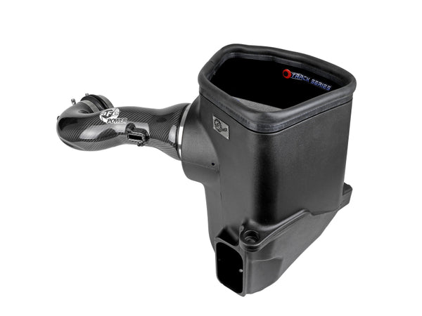 aFe 19-21 GM Trucks 5.3L/6.2L Track Series Carbon Fiber Cold Air Intake System W/ Pro Dry S Filters - Bull Strap