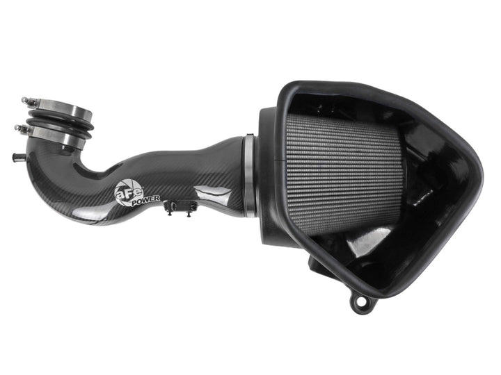 aFe 19-21 GM Trucks 5.3L/6.2L Track Series Carbon Fiber Cold Air Intake System W/ Pro Dry S Filters - Bull Strap