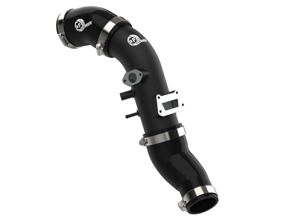 aFe 19-22 Hyundai Veloster N L4 2.0L (t) BladeRunner 2-3/4in Aluminum Cold Charge Pipe - Black - Bull Strap