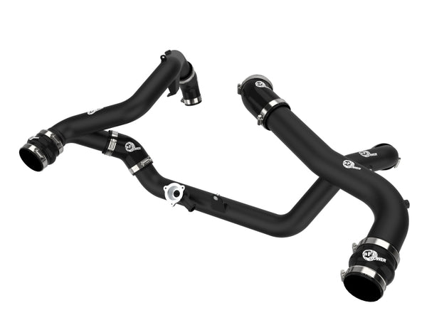 aFe 20-23 Ford Explorer ST V6 3.0L (tt) BladeRunner Aluminum Hot and Cold Charge Pipe Kit - Black - Bull Strap