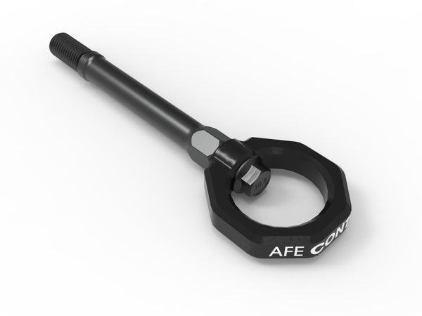 aFe 20-24 Chevrolet Corvette Control Front Tow Hook (Black) - Bull Strap
