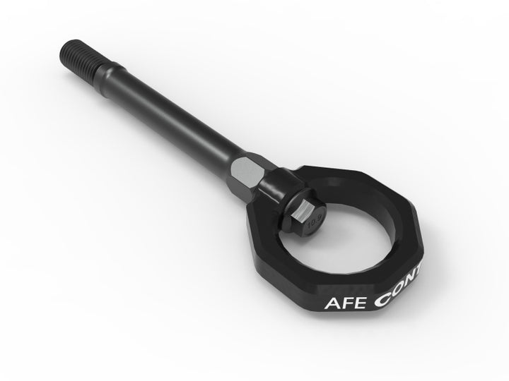 aFe 20-24 Chevrolet Corvette Control Front Tow Hook (Black) - Bull Strap
