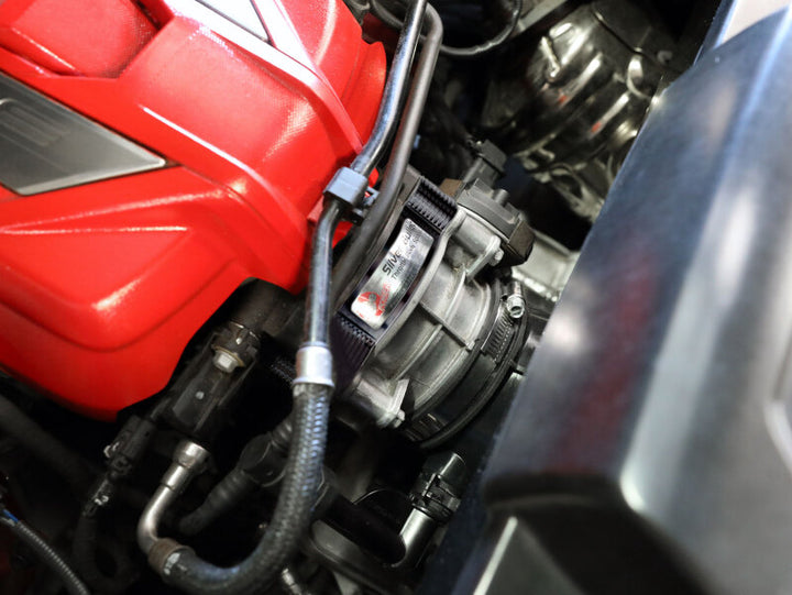 aFe 2020 Vette C8 Silver Bullet Aluminum Throttle Body Spacer / Works With Factory Intake Only - Blk - Bull Strap