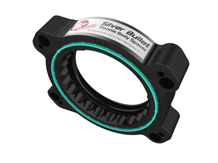 aFe 2020 Vette C8 Silver Bullet Aluminum Throttle Body Spacer / Works With Factory Intake Only - Blk - Bull Strap