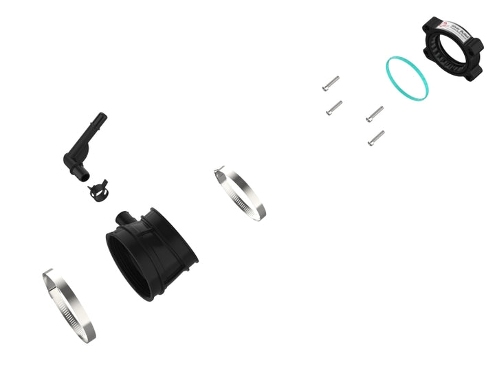 aFe 2020 Vette C8 Silver Bullet Aluminum Throttle Body Spacer / Works With Factory Intake Only - Blk - Bull Strap