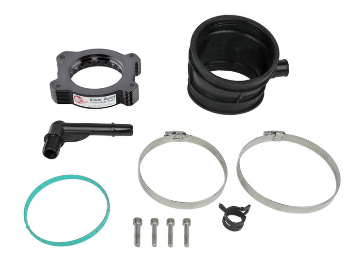 aFe 2020 Vette C8 Silver Bullet Aluminum Throttle Body Spacer / Works With Factory Intake Only - Blk - Bull Strap
